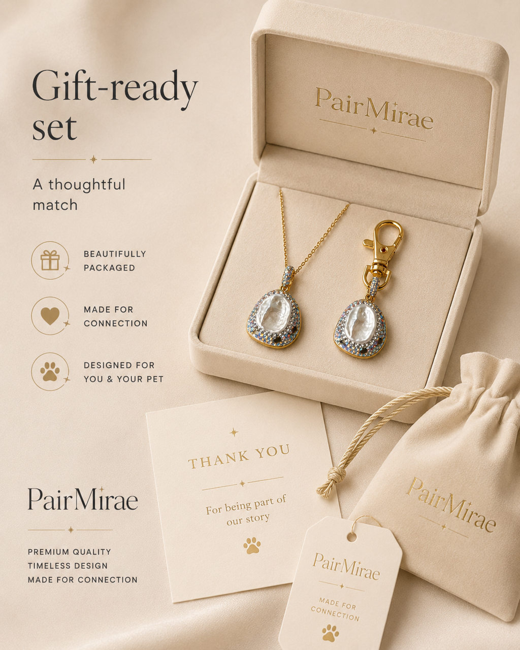 Midnight Crystal Matching Set – Pet & Owner Jewelry