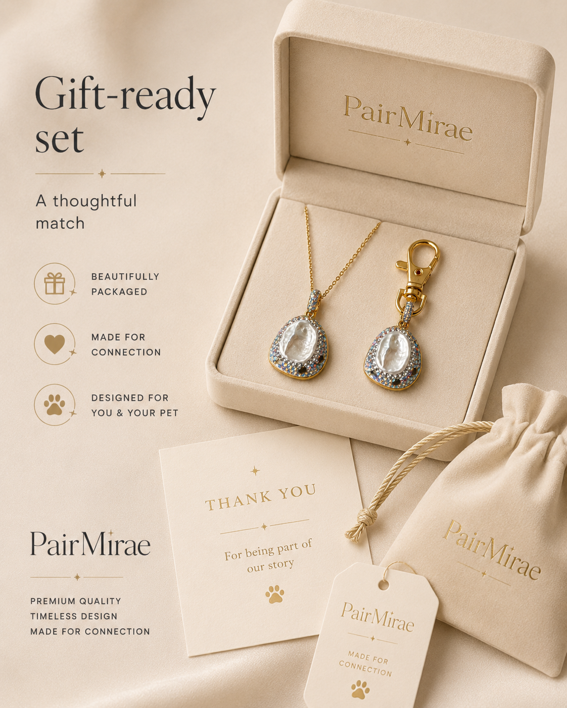 Midnight Crystal Matching Set – Pet & Owner Jewelry