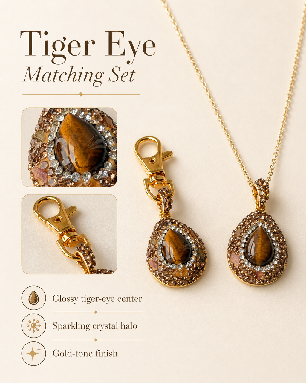 Golden Tiger Matching Set – Necklace + Pet Charm