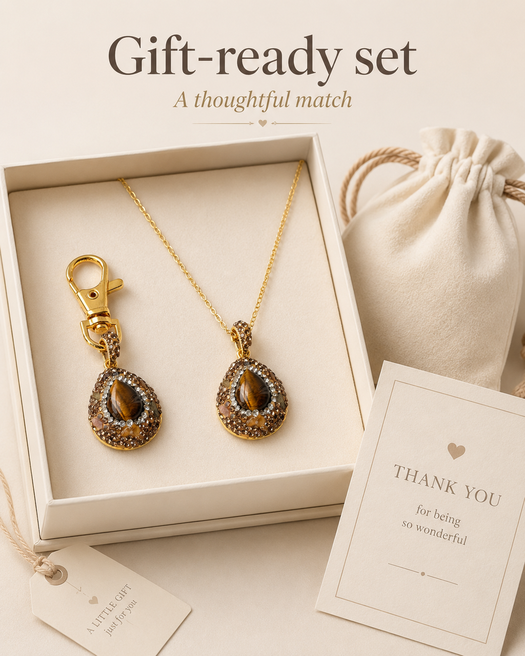 Golden Tiger Matching Set – Necklace + Pet Charm
