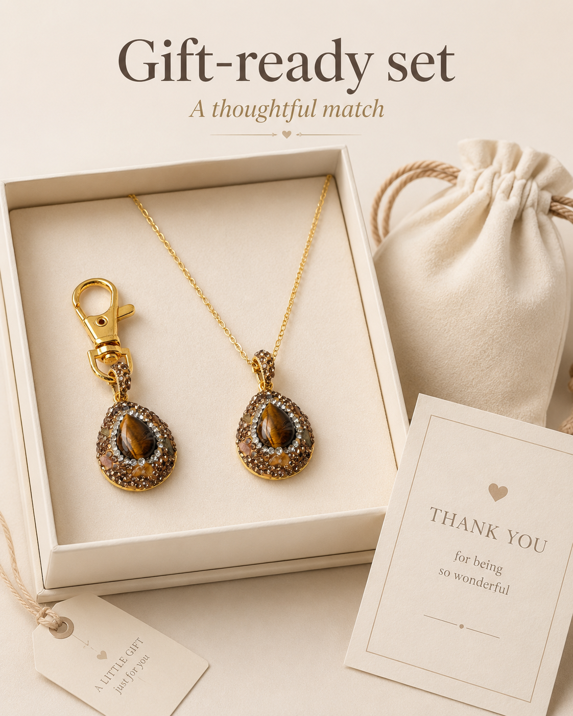 Golden Tiger Matching Set – Necklace + Pet Charm
