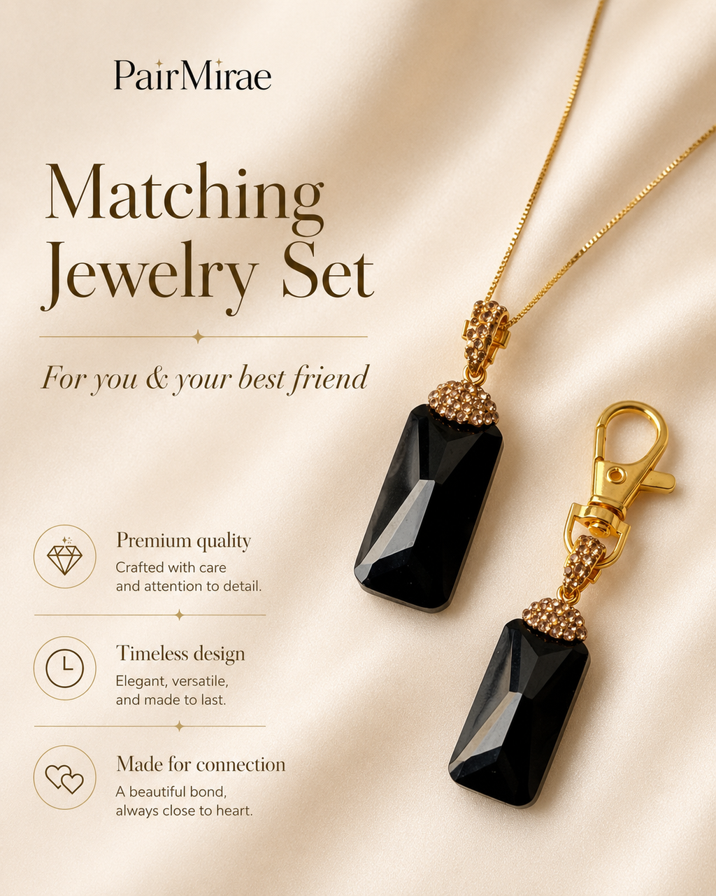Midnight Crystal Matching Set – Pet & Owner Jewelry