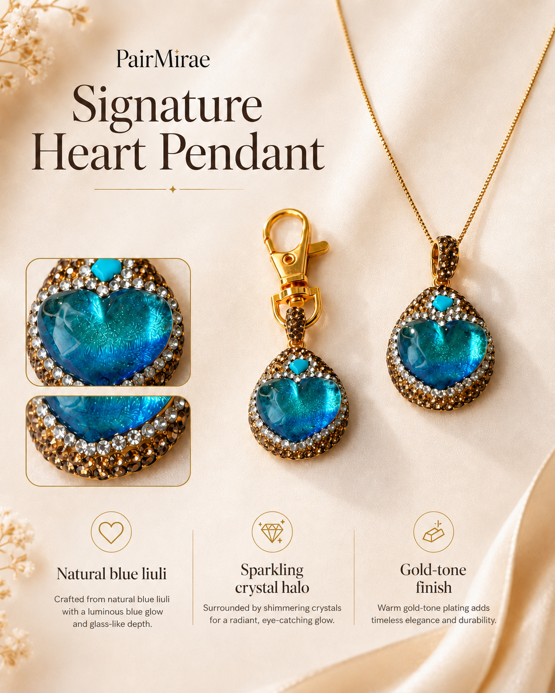Aqua Heart Matching Set – Pet & Owner Jewelry