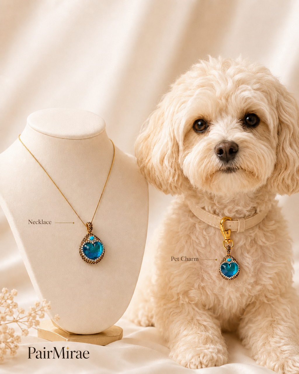 Aqua Heart Matching Set – Pet & Owner Jewelry