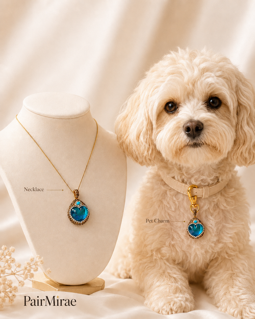 Aqua Heart Matching Set – Pet & Owner Jewelry