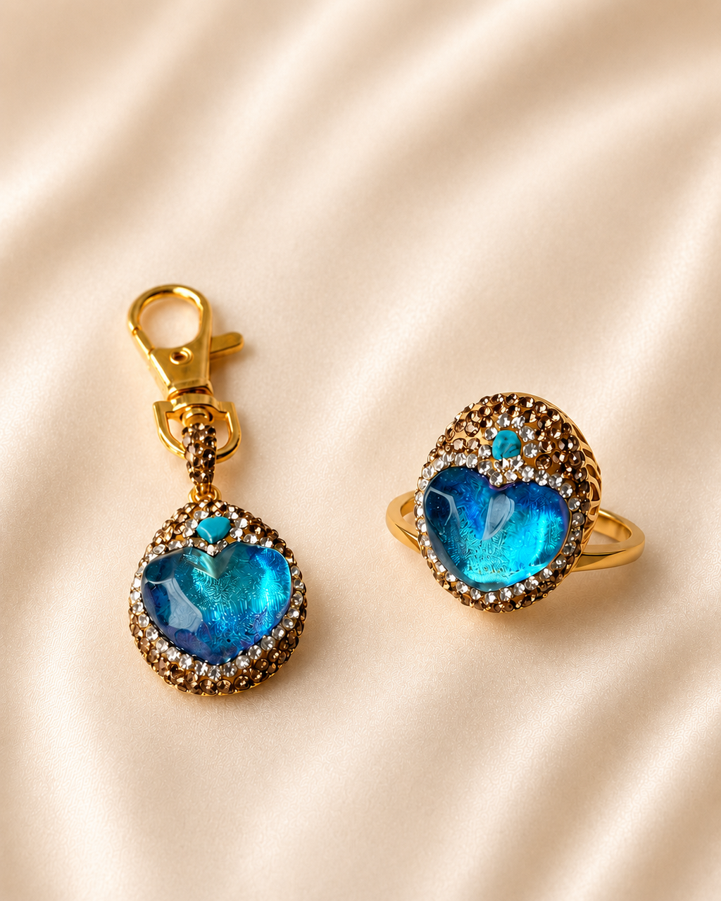 Aqua Heart Matching Set – Pet & Owner Jewelry