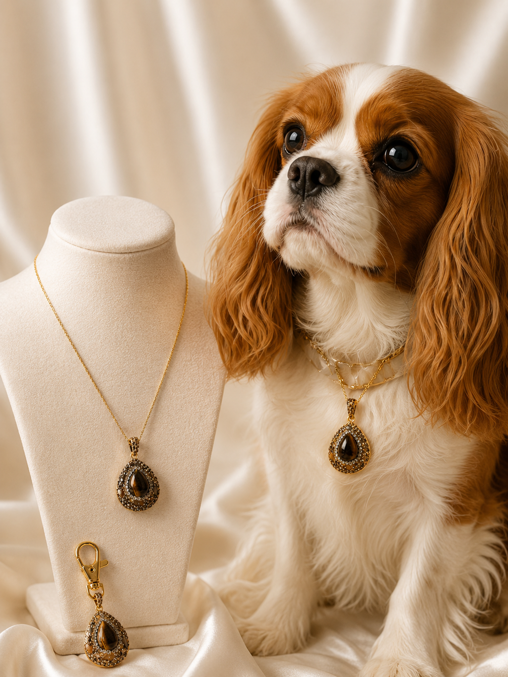 Golden Tiger Matching Set – Necklace + Pet Charm