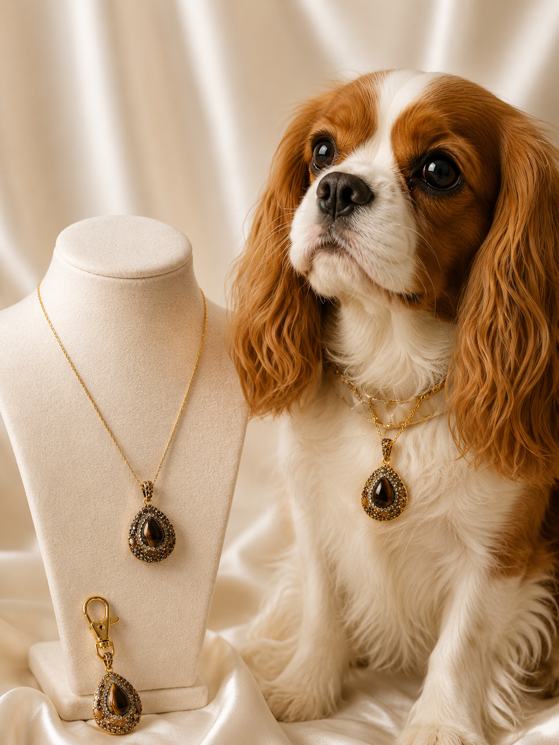 Golden Tiger Matching Set – Necklace + Pet Charm