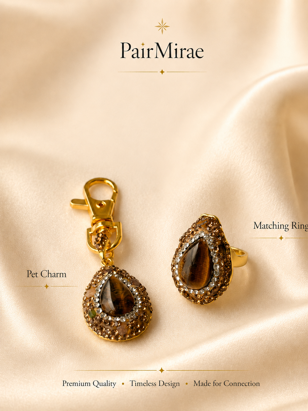 Golden Tiger Matching Set – Necklace + Pet Charm