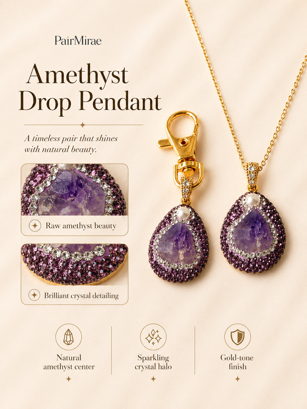 Dreamy Amethyst Matching Set – Pet & Owner Jewelry