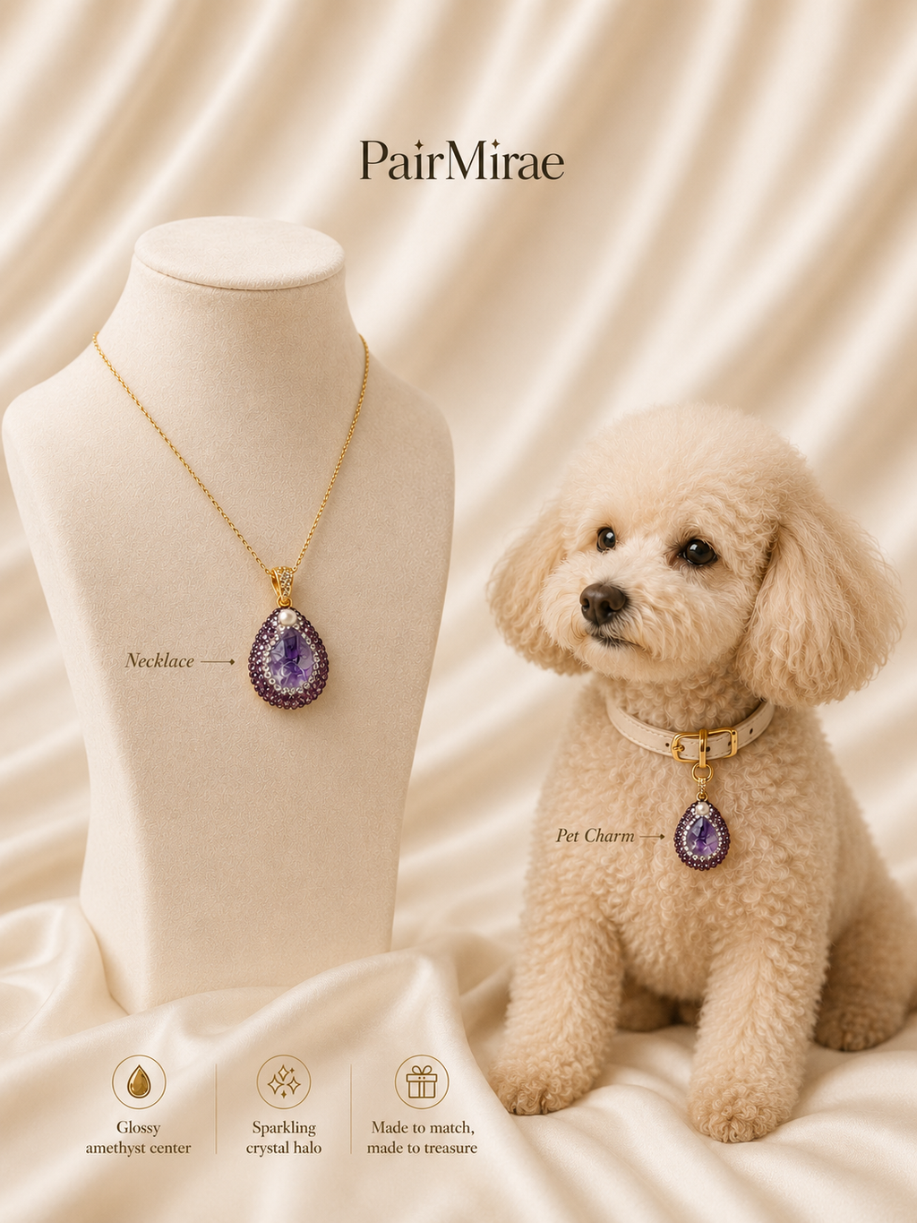 Dreamy Amethyst Matching Set – Pet & Owner Jewelry
