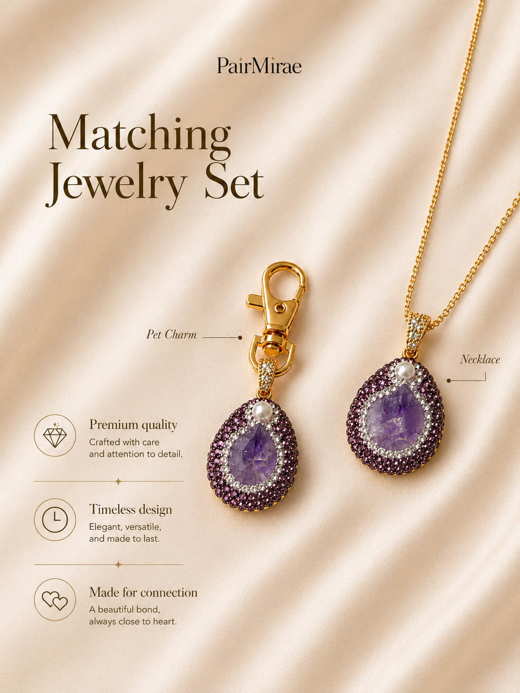 Dreamy Amethyst Matching Set – Pet & Owner Jewelry