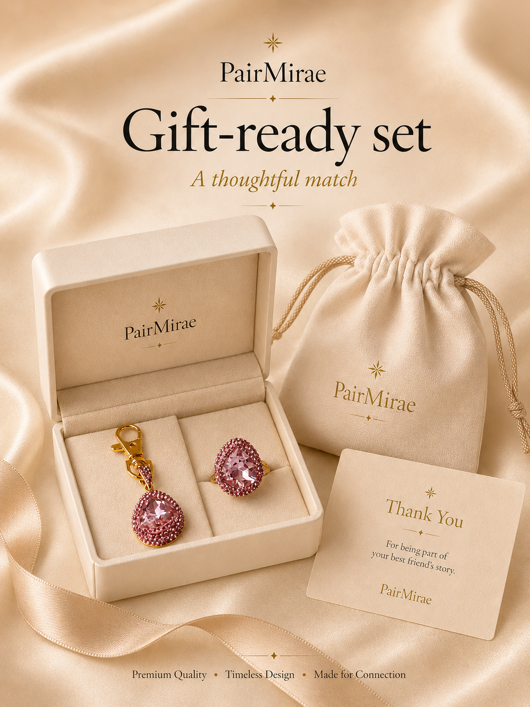 Blush Love Matching Set – Necklace + Pet Charm